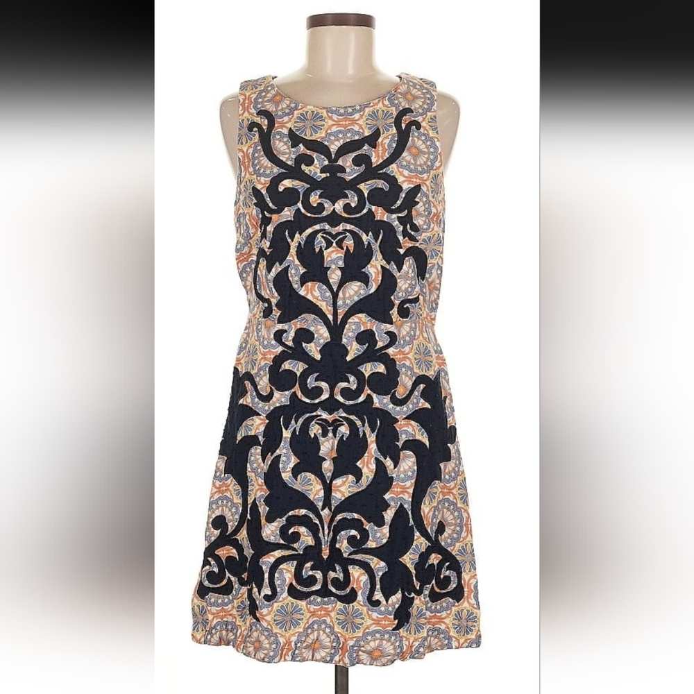 Anthropologie, size 6,Black and Cream Mini Dress